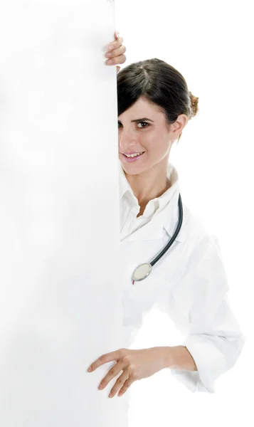 Afiş ile ayakta doktor — Stok fotoğraf