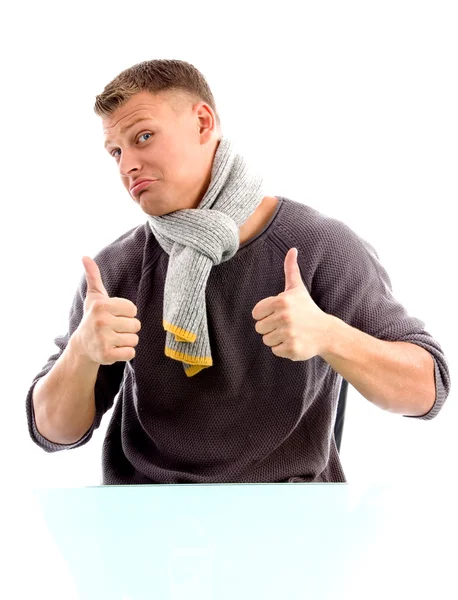 Male showing thumbs up — Stock Photo, Image