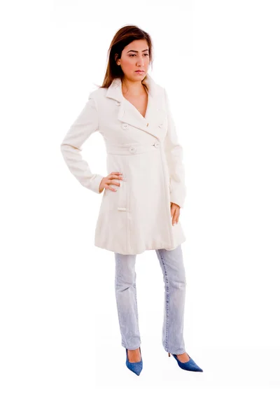 Female model wearing overcoat — Stock Photo, Image