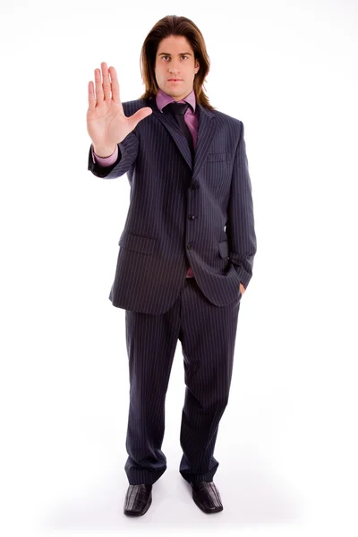 Young executive asking to stop — Stock Photo, Image