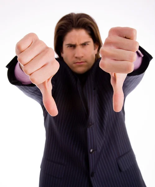 Professional with thumbs down — Stock Photo, Image