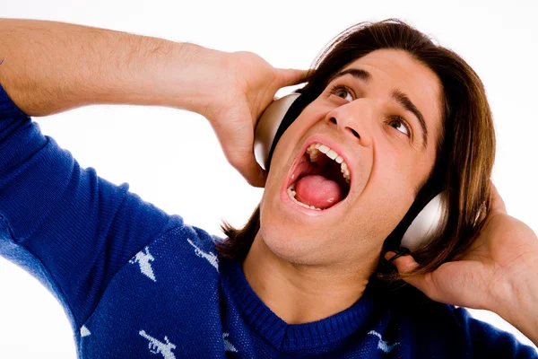 Uomo godendo la musica — Foto Stock