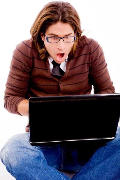 Guy working on laptop — Stock Photo, Image