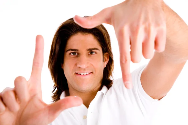 Frame gesture by young man — Stock Photo, Image