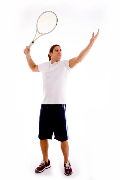 Tennis player servicing — Stock Photo, Image