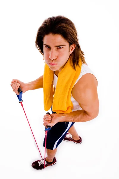 Hombre ejercitando con cuerda —  Fotos de Stock