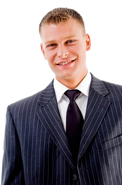 Porträtt av leende ung affärsman — Stockfoto