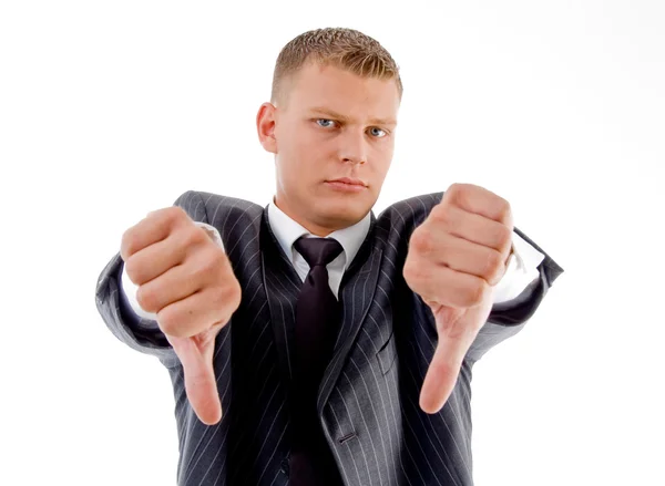 Professional with thumbs down — Stock Photo, Image