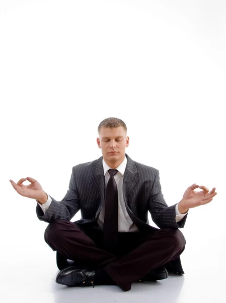Slimme jonge advocaat mediteren — Stockfoto