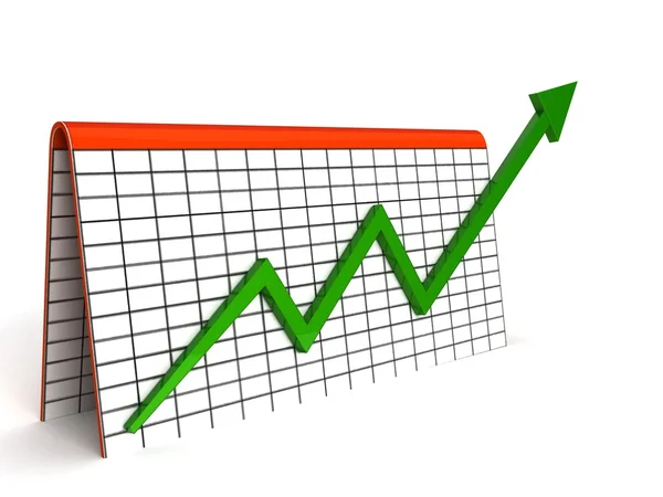 Трехмерный график, показывающий прибыль — стоковое фото