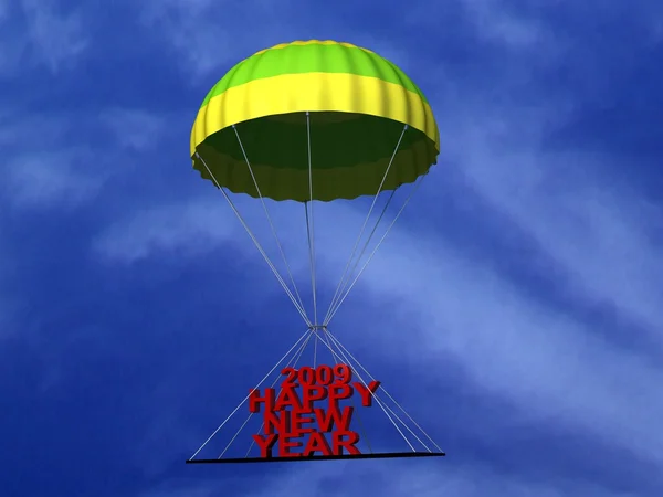Three dimensional parachute with text — Stock Photo, Image