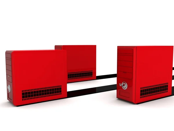 Three dimensional red cpu — Stock Photo, Image