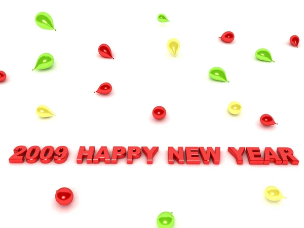 Three dimensional happy new year — Stock Photo, Image