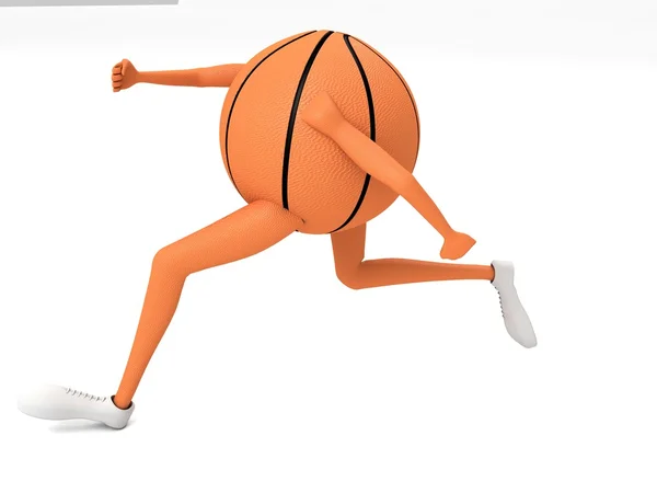 Three dimensional running basket ball — Stock Photo, Image