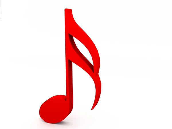 Nota musical vermelha dimensional Hree — Fotografia de Stock