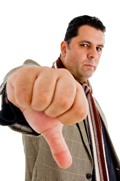 American adult with his thumb down Stock Image