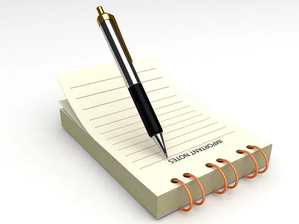 3D penna och anteckningsblock — Stockfoto