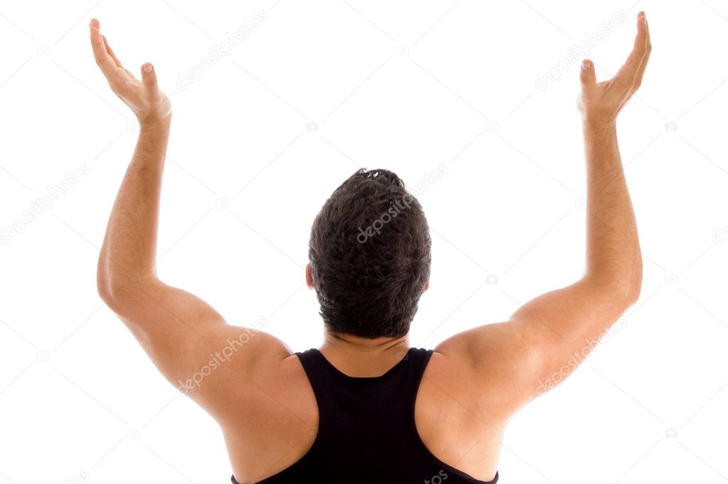Man standing with arms out, illustration - Stock Image - F012/8120 -  Science Photo Library