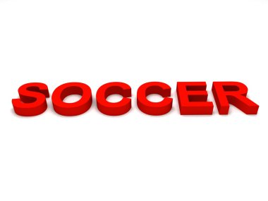 3d view of soccer word text clipart