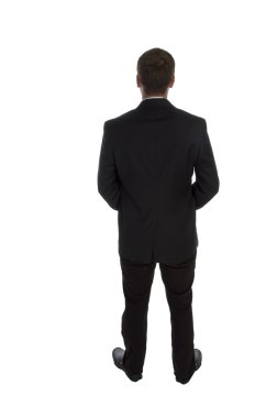 Backpose of young businessman clipart