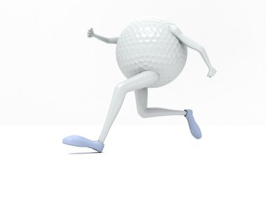 Side view of running golf ball clipart
