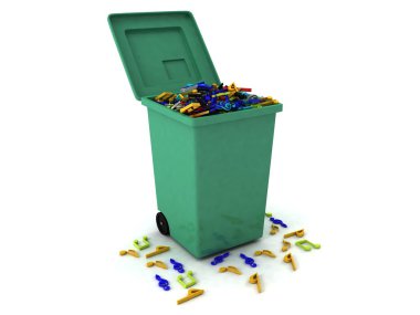 Container full of musical notes clipart