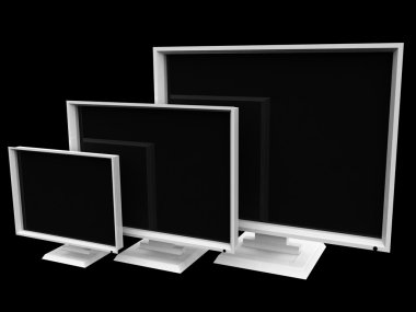 3d flat screen televisions clipart