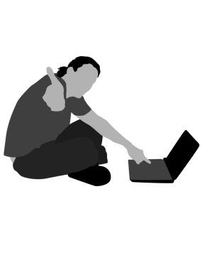 dizüstü bilgisayar ile başarılı genç adam