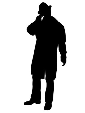 Man with magnifier clipart