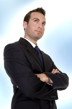 Businessman posing with crossed arms clipart