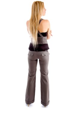 Full back pose of blond female clipart