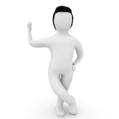 3D character posing clipart