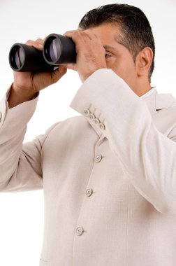 Businessman with binoculars clipart