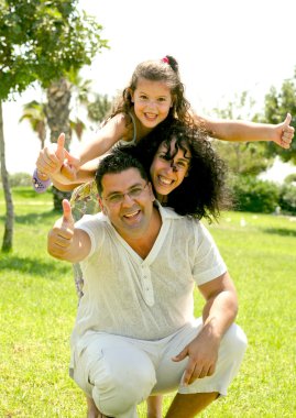 Family with thumbs up clipart