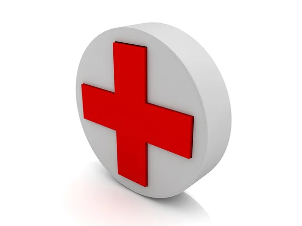 Croce rossa circolare 3d — Foto Stock