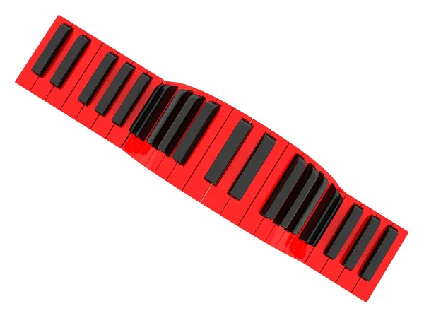 3D vågiga piano keyboard — Stockfoto