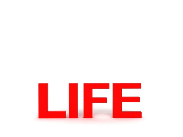 Lebenstext in rot — Stockfoto