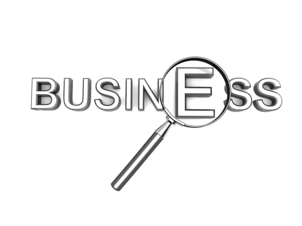 Business word with magnifying glass — Stock Photo, Image