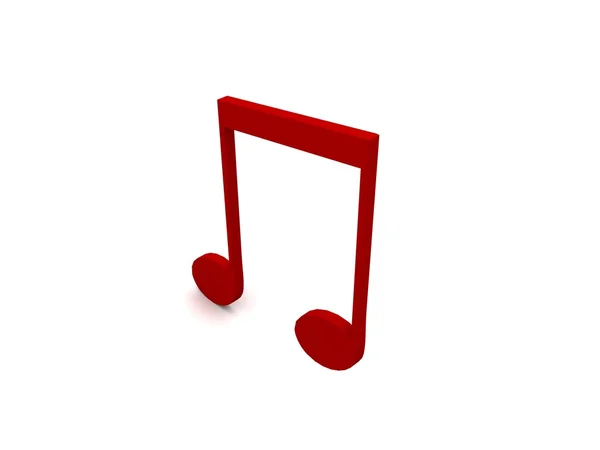 Music note in red color — Stock Photo, Image