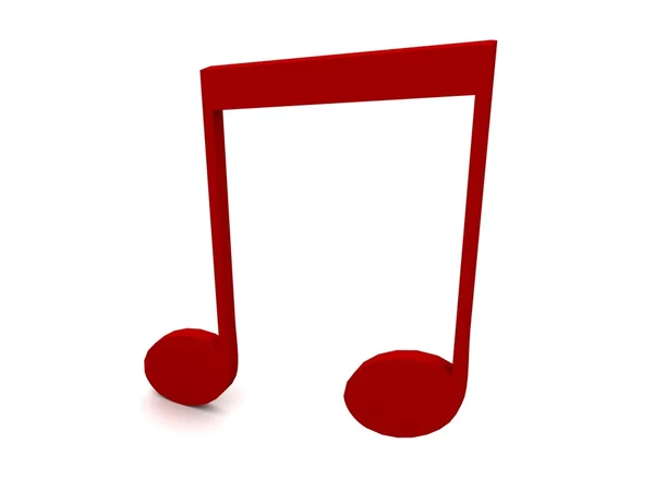 Musical note in red color — Stock Photo, Image