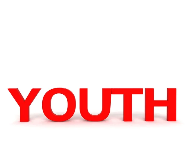 Texto da juventude em vermelho — Fotografia de Stock