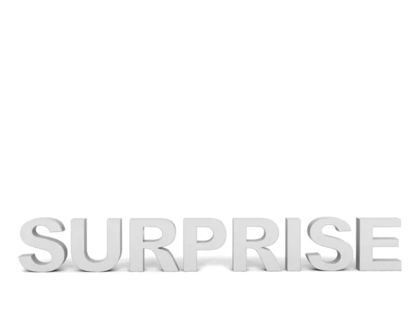 Vista frontal de la palabra sorpresa — Foto de Stock
