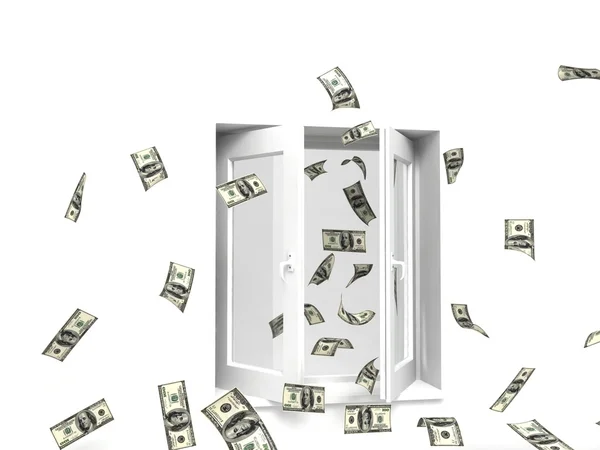 Money out the window — Stock Photo, Image