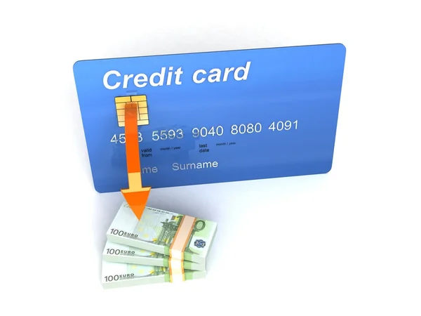 Kreditkarte mit Euro-Währung — Stockfoto