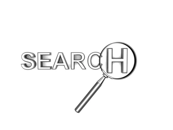 Search word with magnifier — Stock Photo, Image