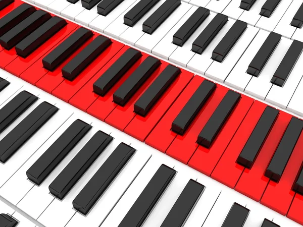 Teclas de piano tridimensionais — Fotografia de Stock