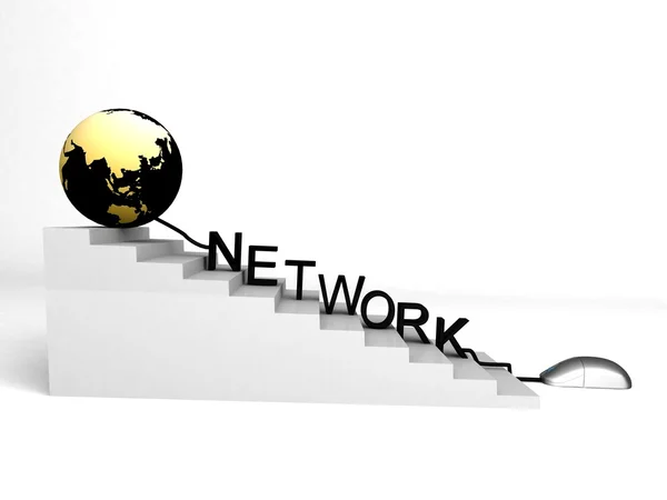 3D Welt und Netzwerk — Stockfoto