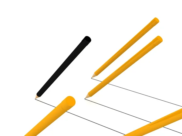 3d 铅笔 — 图库照片