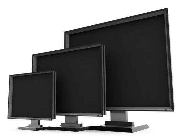 Vista lateral de la televisión de plasma 3d —  Fotos de Stock