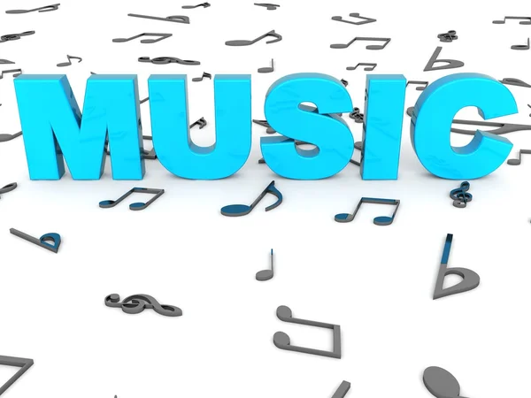 Three dimensional rendered word of music — Stock Photo, Image